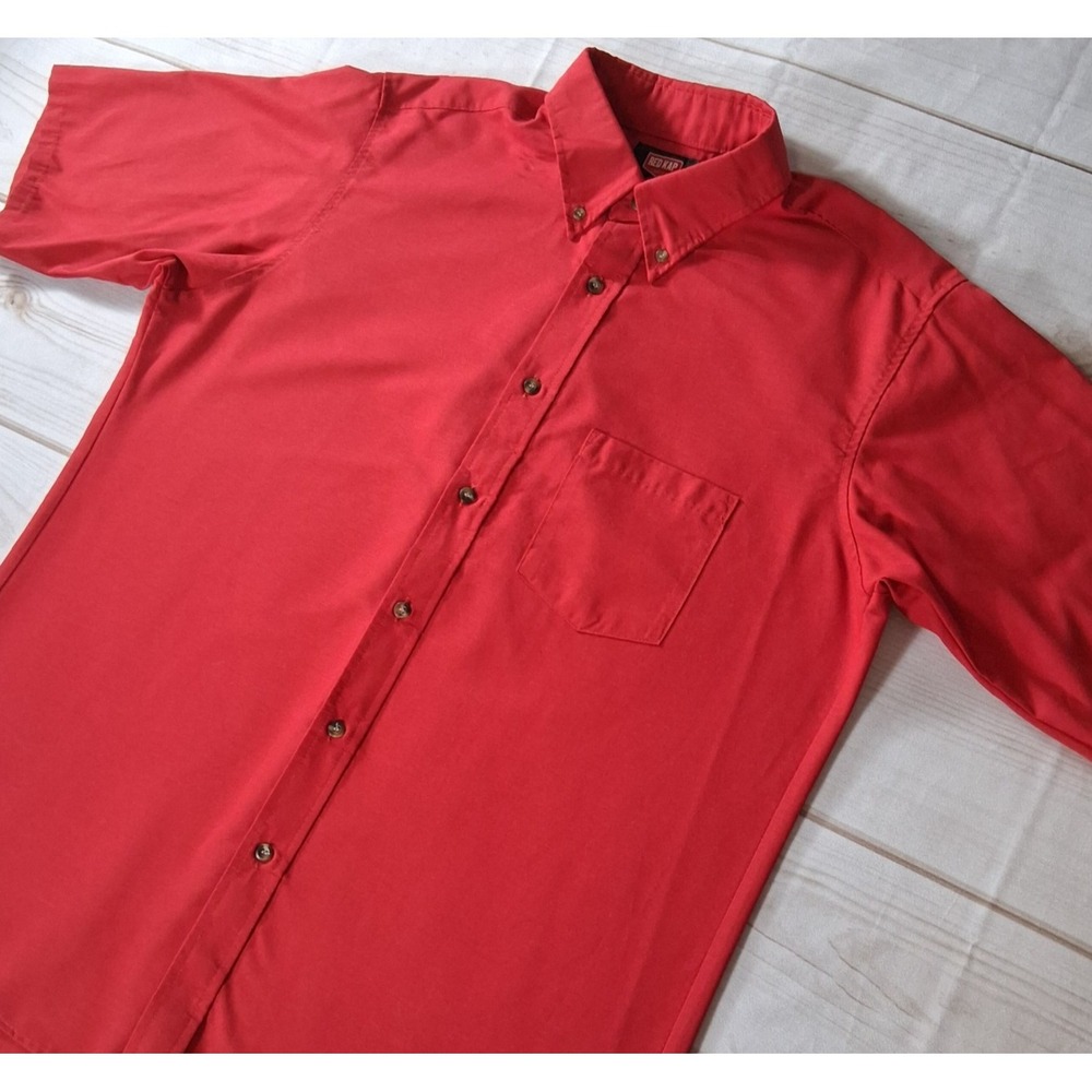 Red Kap Gray Industrial Work Shirt Short Sleeve Button Up Mens Large SP24